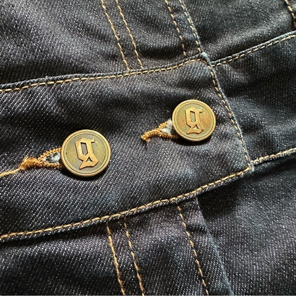 John Galliano Logo Denim Overalls 38 / 4 NWOT - Picture 4 of 16
